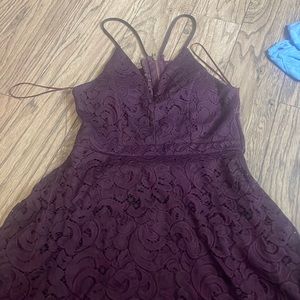 BURGUNDY/PURPLE SPRING FORMAL FLOWY DRESS
